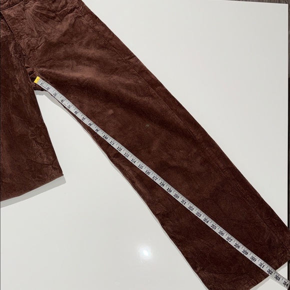 H&M Divided Corduroy Pants Womens 4 Brown Cotton High-Rise Straight Leg - Picture 7 of 9